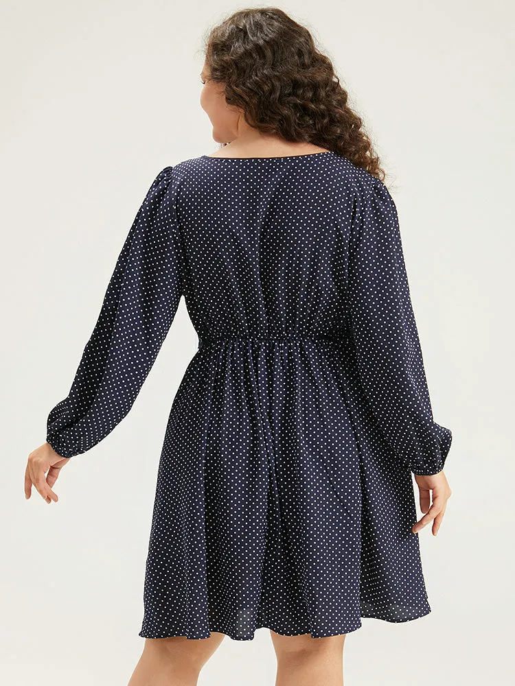 Polka Dot Keyhole Lace Panel Dress sold by Bloomchic product image thumbnail 5