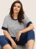 Round Neck Striped Dolman Sleeve T-shirt sold by Bloomchic