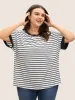 Round Neck Striped Dolman Sleeve T-shirt sold by Bloomchic