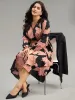 Floral Print Belted Wrap Hem Midi Dress sold by Bloomchic