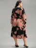 Floral Print Belted Wrap Hem Midi Dress sold by Bloomchic