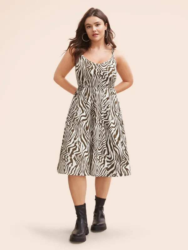 Zebra Print Midi Cami Dress sold by Bloomchic