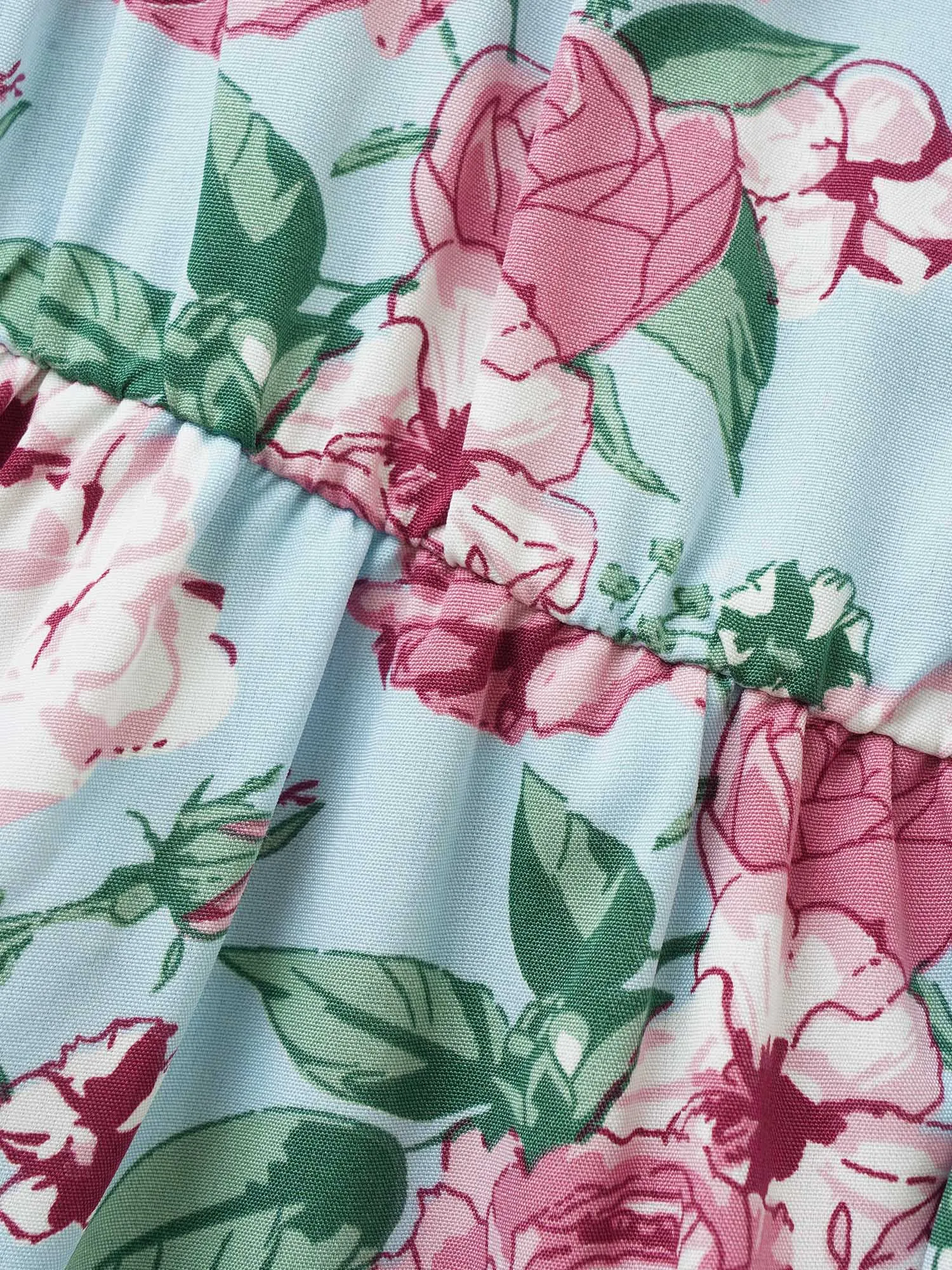 Floral Button Detail Gathered Petal Sleeve Dress sold by Bloomchic product image thumbnail 5