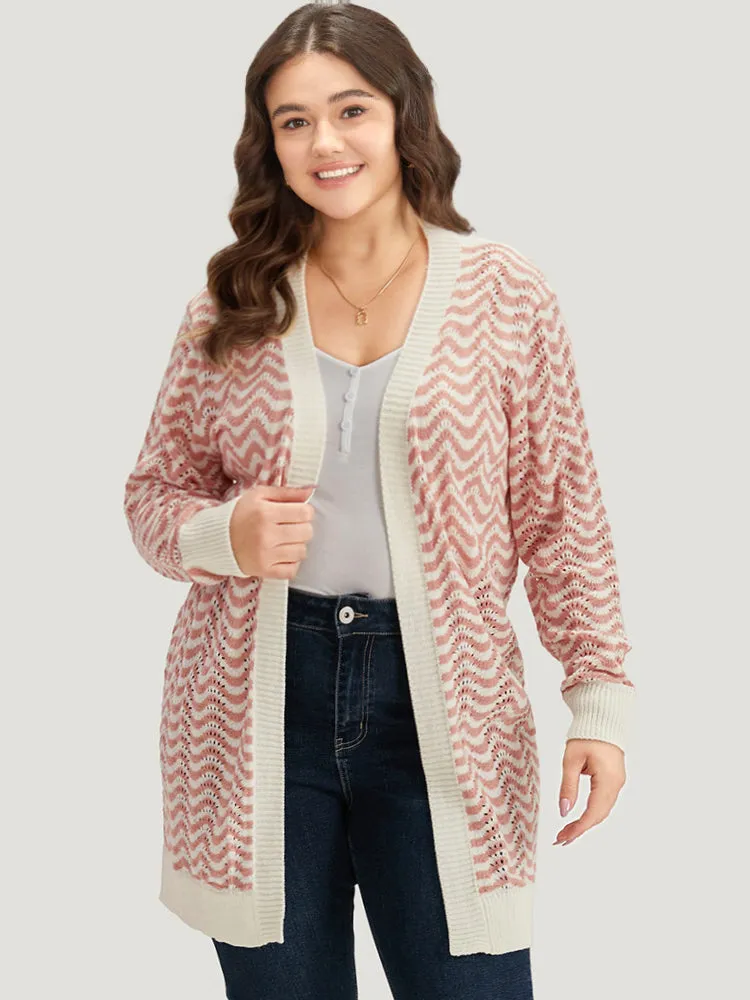 Water Ripple Open Front Tunic Cardigan sold by Bloomchic
