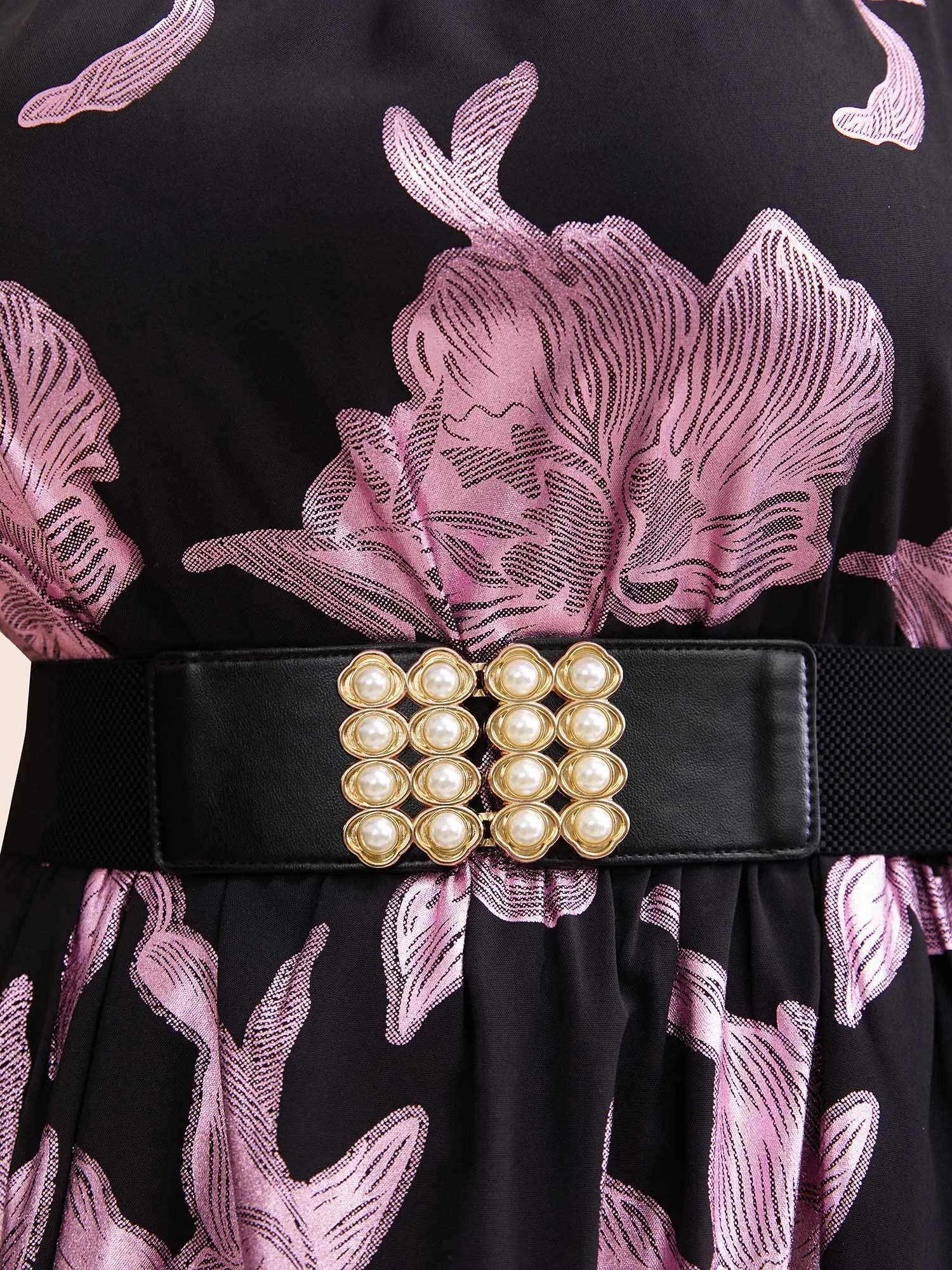 Pearl Decor Waist Wide Belt sold by Bloomchic product image thumbnail 3