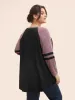 Striped Contrast Pocket Raglan Sleeve High Low Hem Sweatshirt sold by Bloomchic