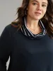 Striped Patchwork Pocket Turtleneck T-shirt sold by Bloomchic