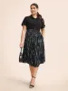 Striped Patchwork Button Detail Belted Dress sold by Bloomchic