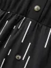Striped Patchwork Button Detail Belted Dress sold by Bloomchic