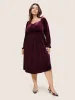Square Neck Velvet Elastic Waist Gathered Dress sold by Bloomchic