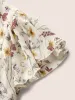 Floral Ruffle Cap Sleeve See Through Blouse sold by Bloomchic