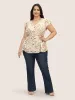 Floral Ruffle Cap Sleeve See Through Blouse sold by Bloomchic