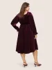 Square Neck Velvet Elastic Waist Gathered Dress sold by Bloomchic