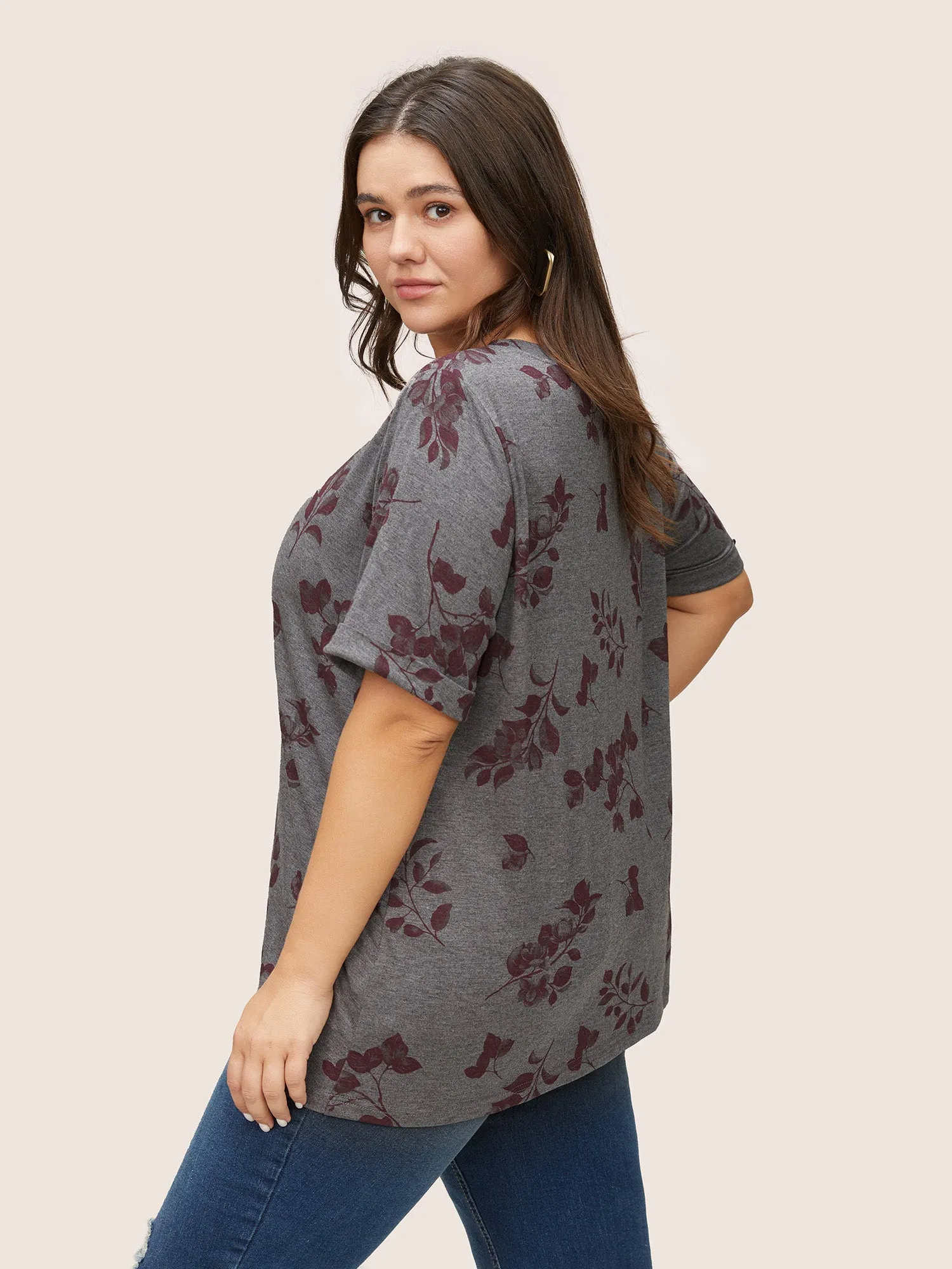 Plants Print Roll Hem T-shirt sold by Bloomchic product image thumbnail 2