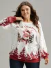Graphic Christmas Round Neck Sweatshirt sold by Bloomchic