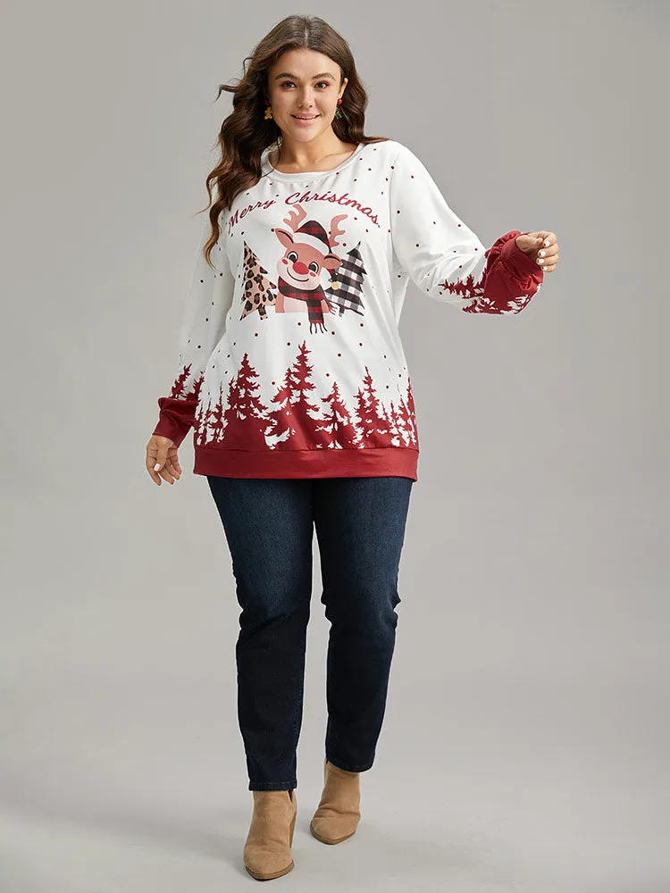 Graphic Christmas Round Neck Sweatshirt sold by Bloomchic product image thumbnail 4