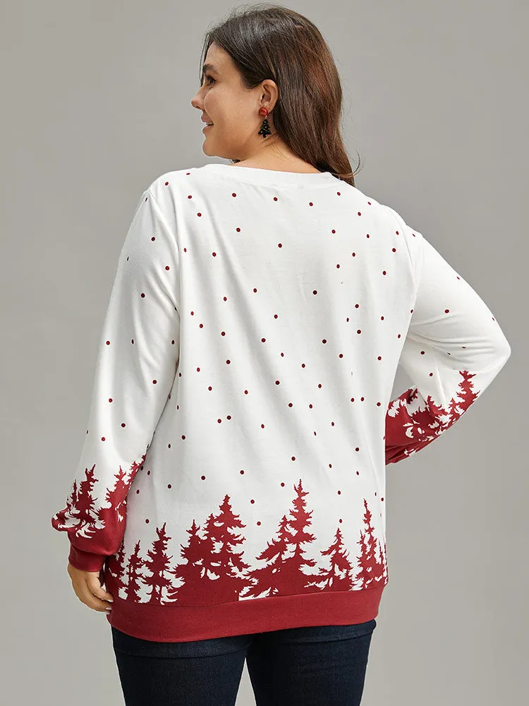 Graphic Christmas Round Neck Sweatshirt sold by Bloomchic product image thumbnail 2