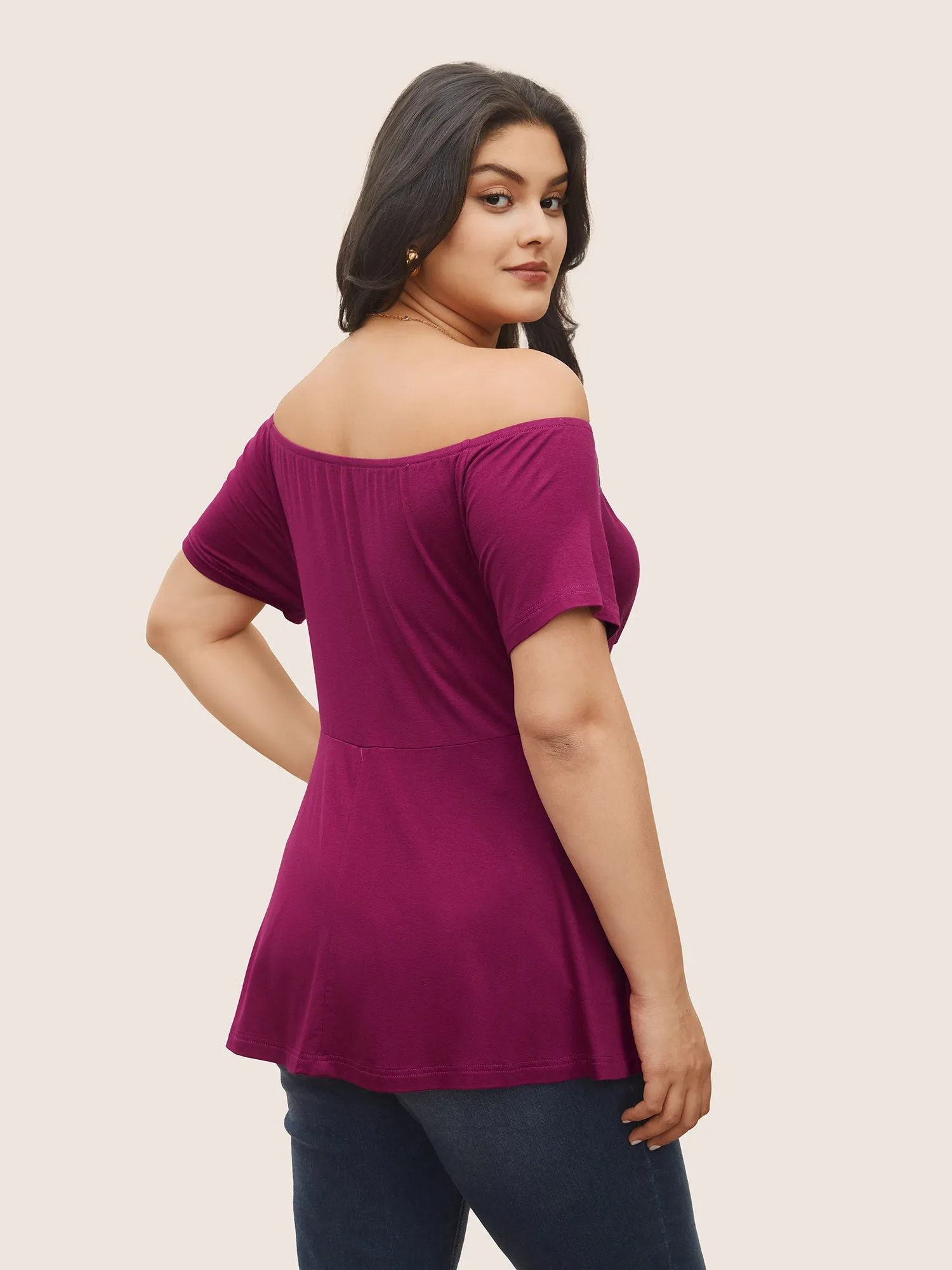 Supersoft Essentials Bowknot Off Shoulder Knit Top sold by Bloomchic product image thumbnail 2