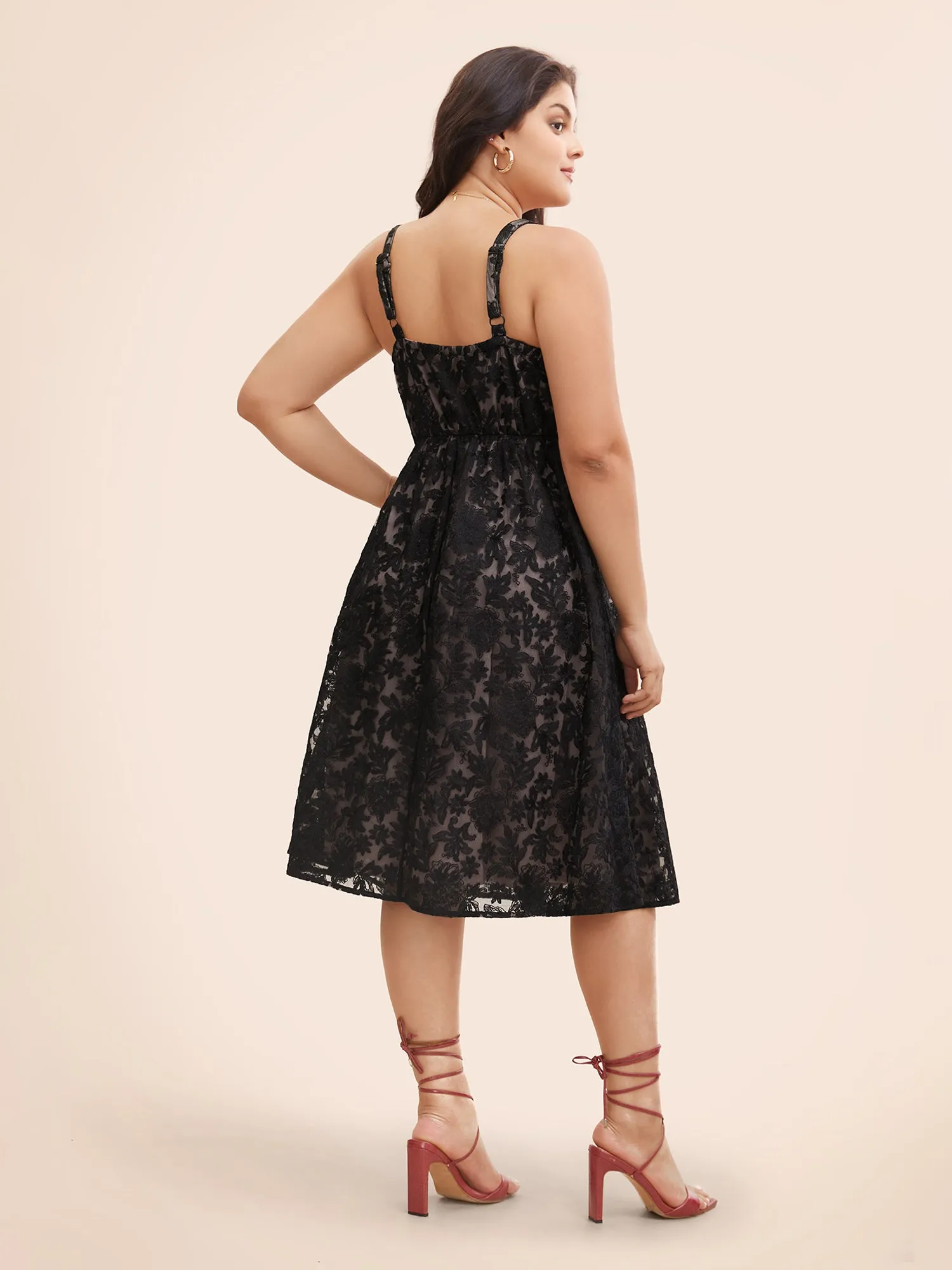 Floral Embroidered Mesh Cami Dress sold by Bloomchic product image thumbnail 3