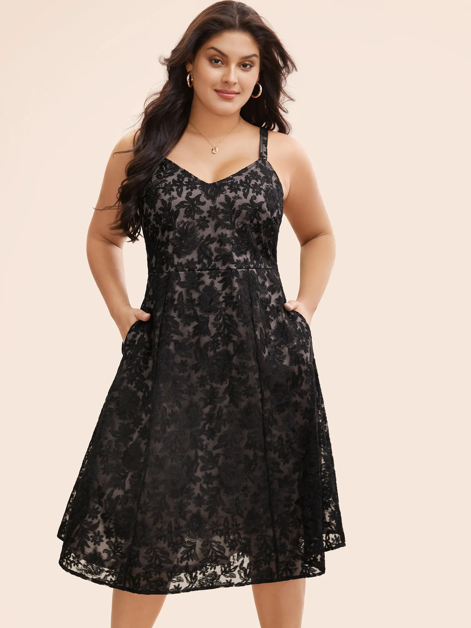 Floral Embroidered Mesh Cami Dress sold by Bloomchic