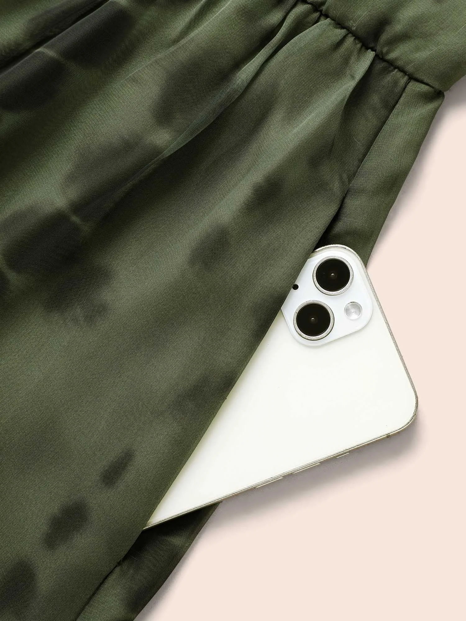 Geometric Mesh Lantern Sleeve Midi Dress sold by Bloomchic product image thumbnail 5