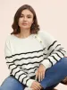 Striped Raglan Sleeve Button Detail Pullover sold by Bloomchic