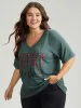 Christmas Gingham Patchwork V Neck T-shirt sold by Bloomchic