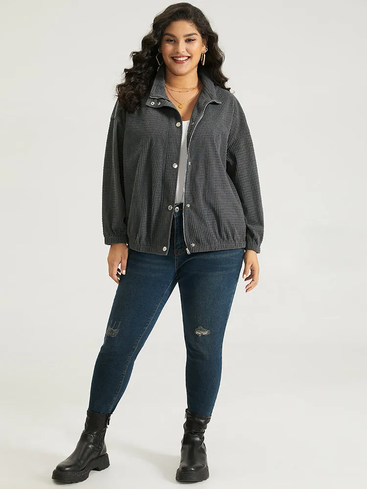 Solid Texture Button Through Pocket Shacket sold by Bloomchic product image thumbnail 5