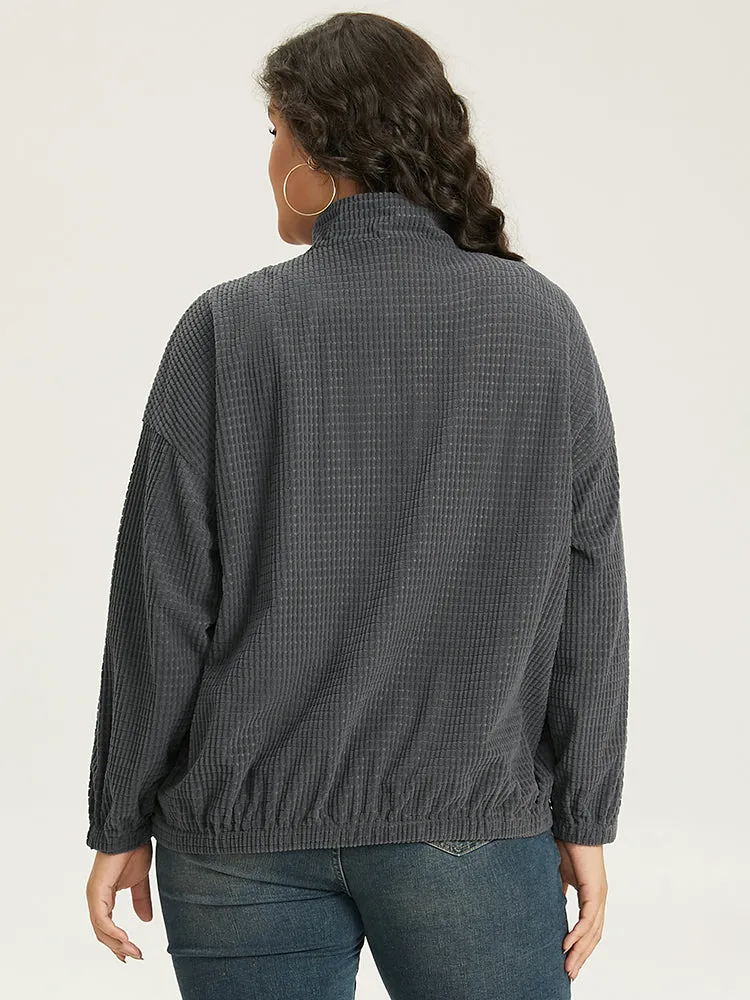 Solid Texture Button Through Pocket Shacket sold by Bloomchic product image thumbnail 3