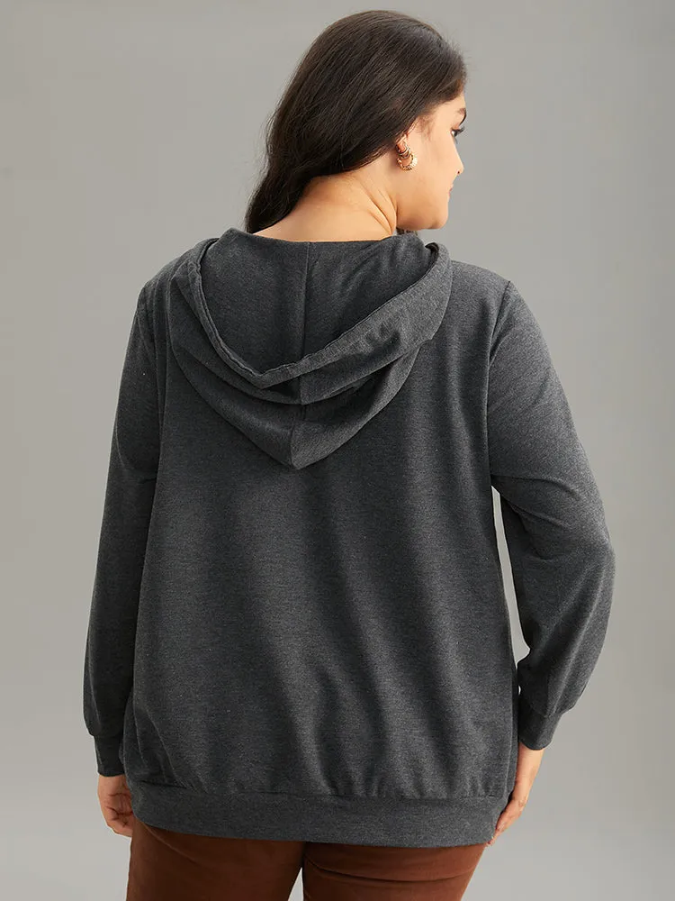 Rainbow Print Kangaroo Pocket Hooded Sweatshirt sold by Bloomchic product image thumbnail 2