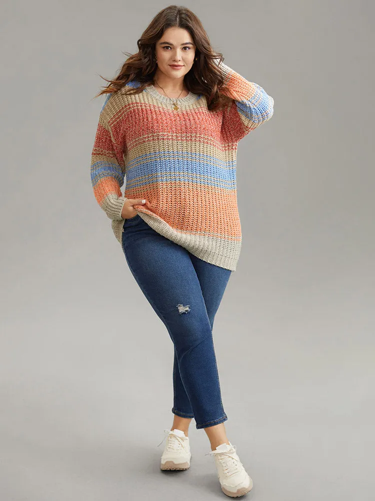 Colorblock Contrast Heather Round Neck Pullover sold by Bloomchic product image thumbnail 4