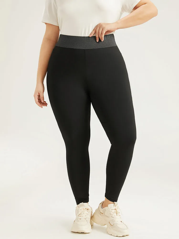 Two Tone Elastic Waist Patchwork Leggings sold by Bloomchic product image thumbnail 2