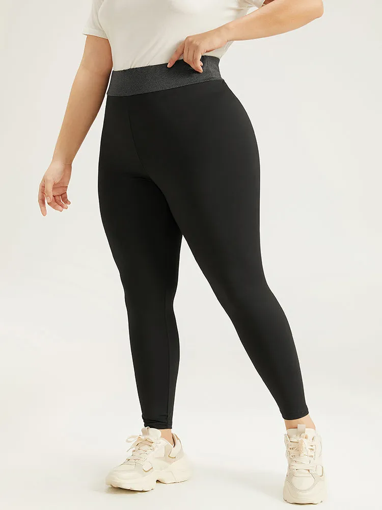 Two Tone Elastic Waist Patchwork Leggings sold by Bloomchic product image thumbnail 3