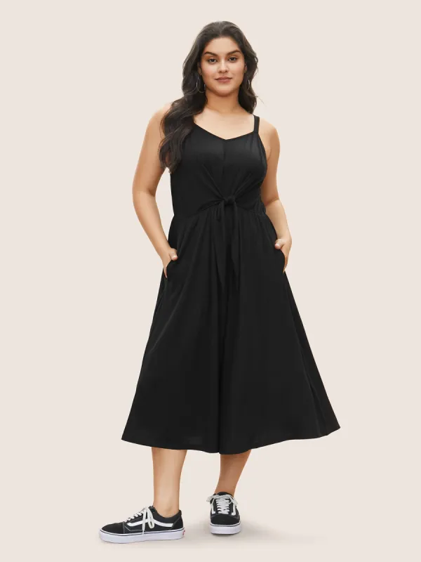 Supersoft Essentials Solid Tie Knot Cami Dress sold by Bloomchic