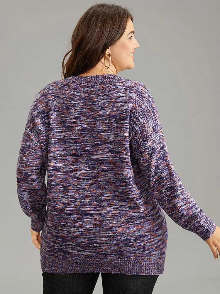 Drop Shoulder Ombre Heather Pullover sold by Bloomchic product image thumbnail 2