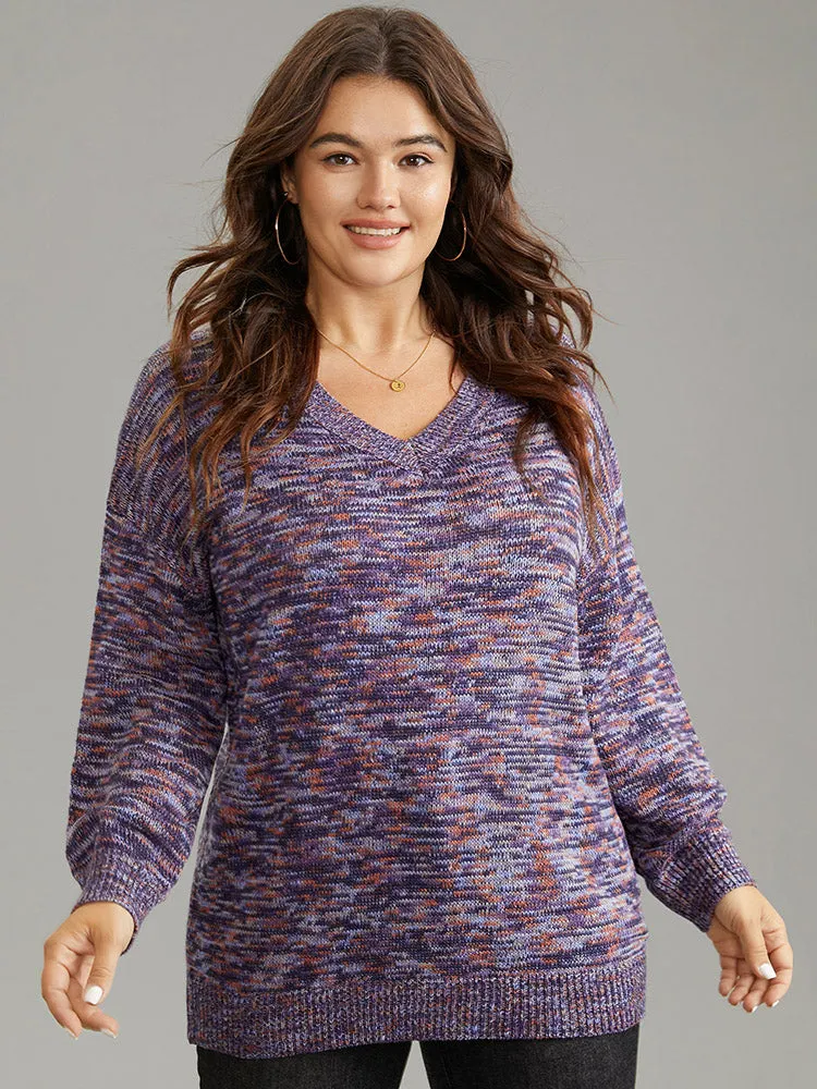 Drop Shoulder Ombre Heather Pullover sold by Bloomchic