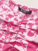 Silhouette Floral Print Ruched Lantern Sleeve Dress sold by Bloomchic