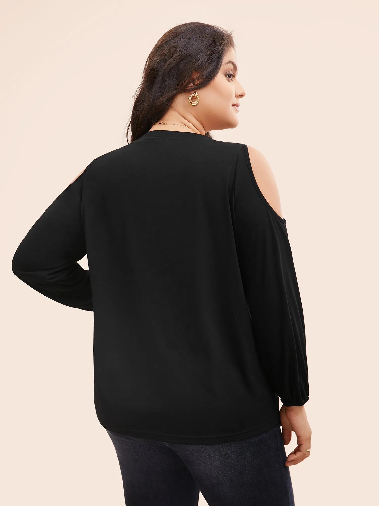 Supersoft Essentials Solid Cold Shoulder T-shirt sold by Bloomchic product image thumbnail 2