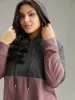 Colorblock Contrast Half Zip Hooded Sweatshirt sold by Bloomchic