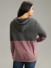 Colorblock Contrast Half Zip Hooded Sweatshirt sold by Bloomchic