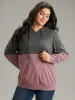 Colorblock Contrast Half Zip Hooded Sweatshirt sold by Bloomchic