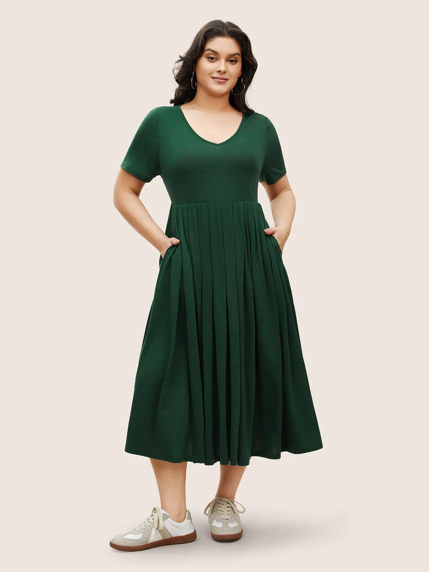 Supersoft Essentials Plain Pleated Dress sold by Bloomchic