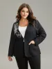 Floral Embroidered Hook Buckle Pocket Blazer sold by Bloomchic