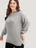 Plain Lapel Collar Plisse Zipper Pullover sold by Bloomchic