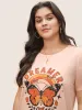 Crew Neck Art & Design Butterfly Print T-shirt sold by Bloomchic