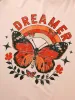 Crew Neck Art & Design Butterfly Print T-shirt sold by Bloomchic