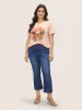 Crew Neck Art & Design Butterfly Print T-shirt sold by Bloomchic