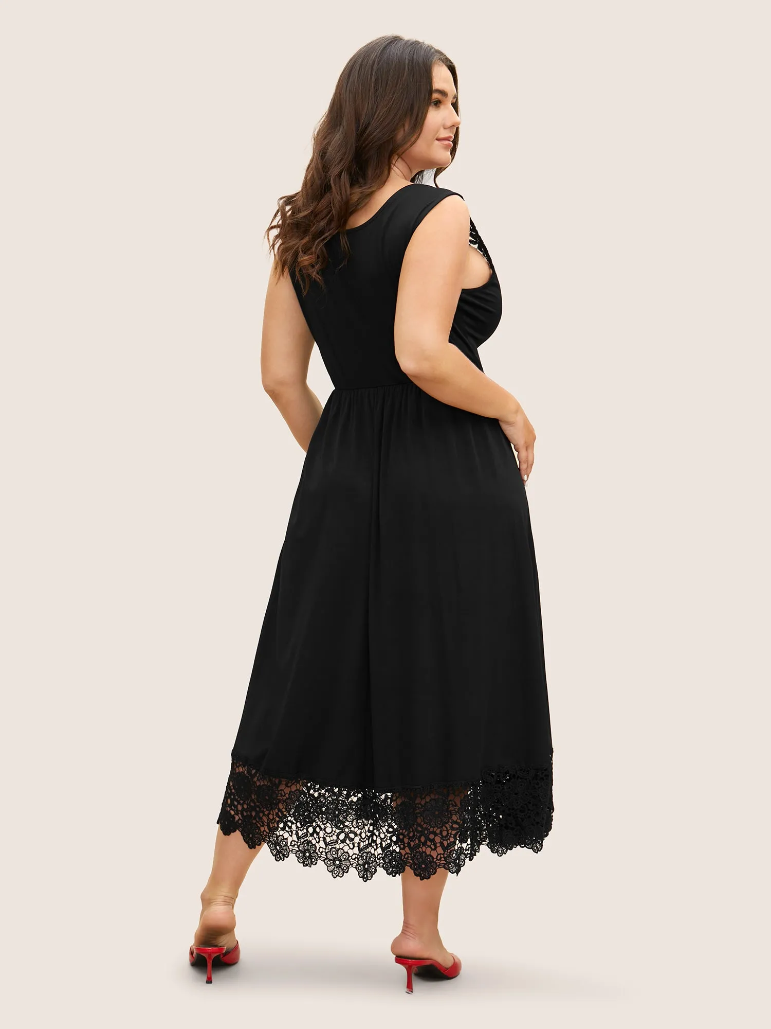 Crochet Lace Midi Tank Dress sold by Bloomchic product image thumbnail 4