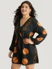 Halloween Graphic Surplice Neck Bowknot Romper sold by Bloomchic