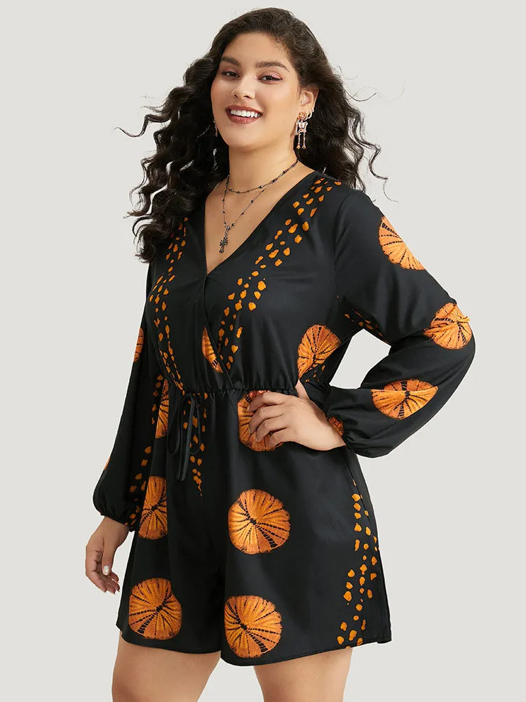 Halloween Graphic Surplice Neck Bowknot Romper sold by Bloomchic product image thumbnail 3